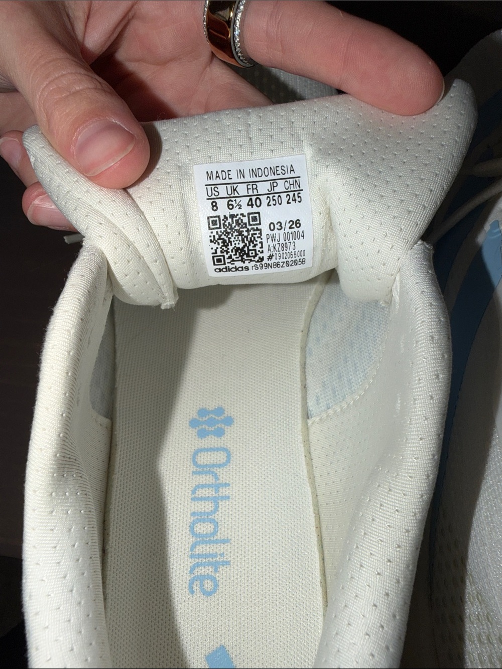 adidas Women’s White & Light Blue Athletic Running Shoes - Picture 5 of 6